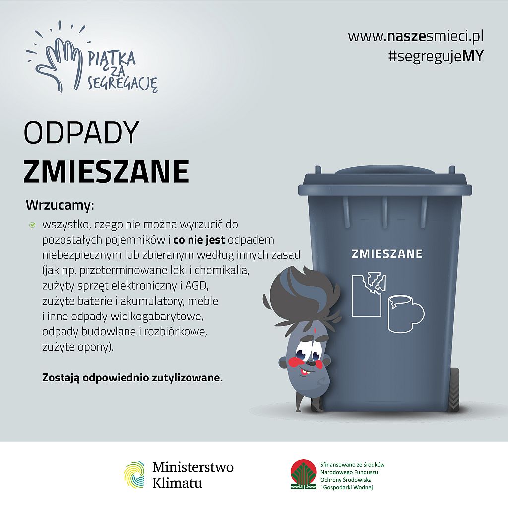 Ministerstwo Klimatu infografika segregacja odpady zmieszane
