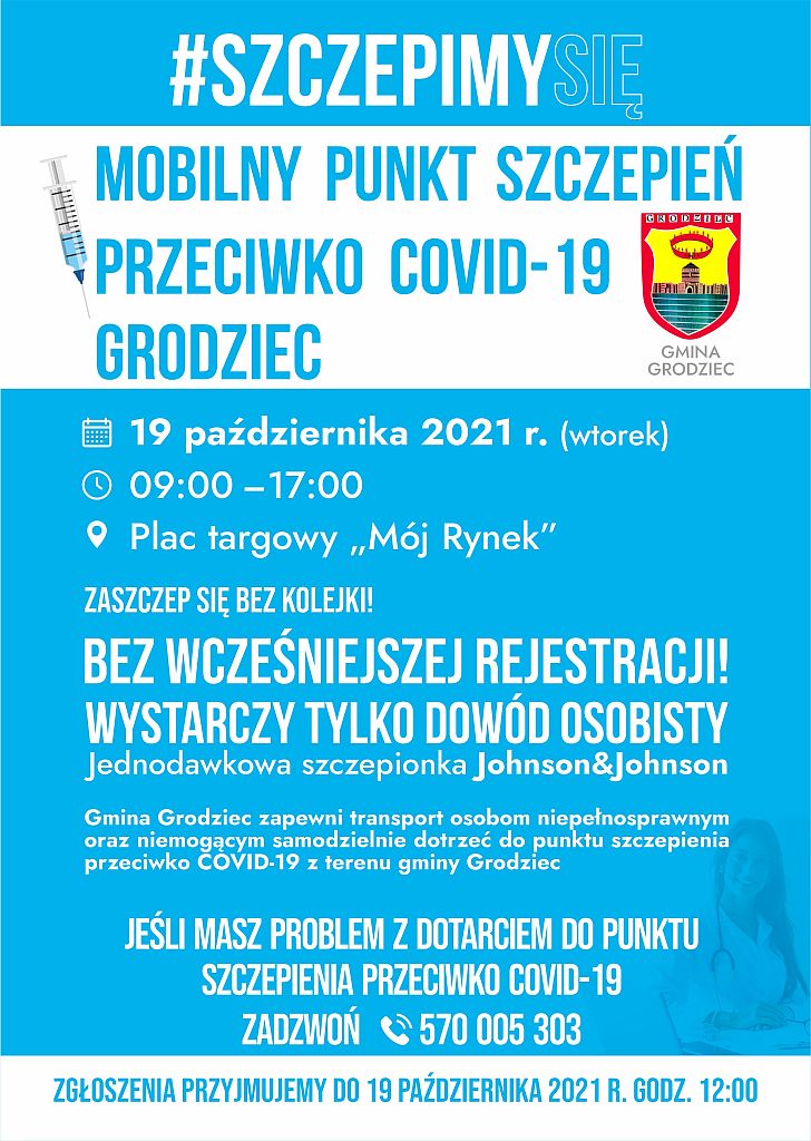 Szczepieniobus w Grodźcu - 19.10.2021 r. - plakat