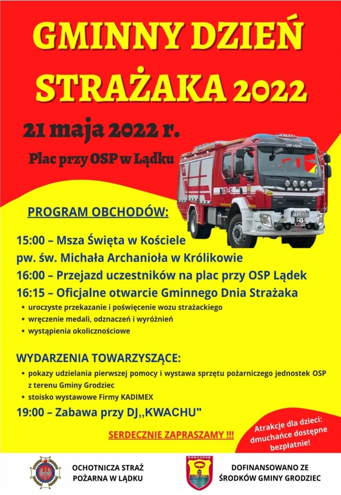 Gminny Dzień Strażaka 2022 - plakat