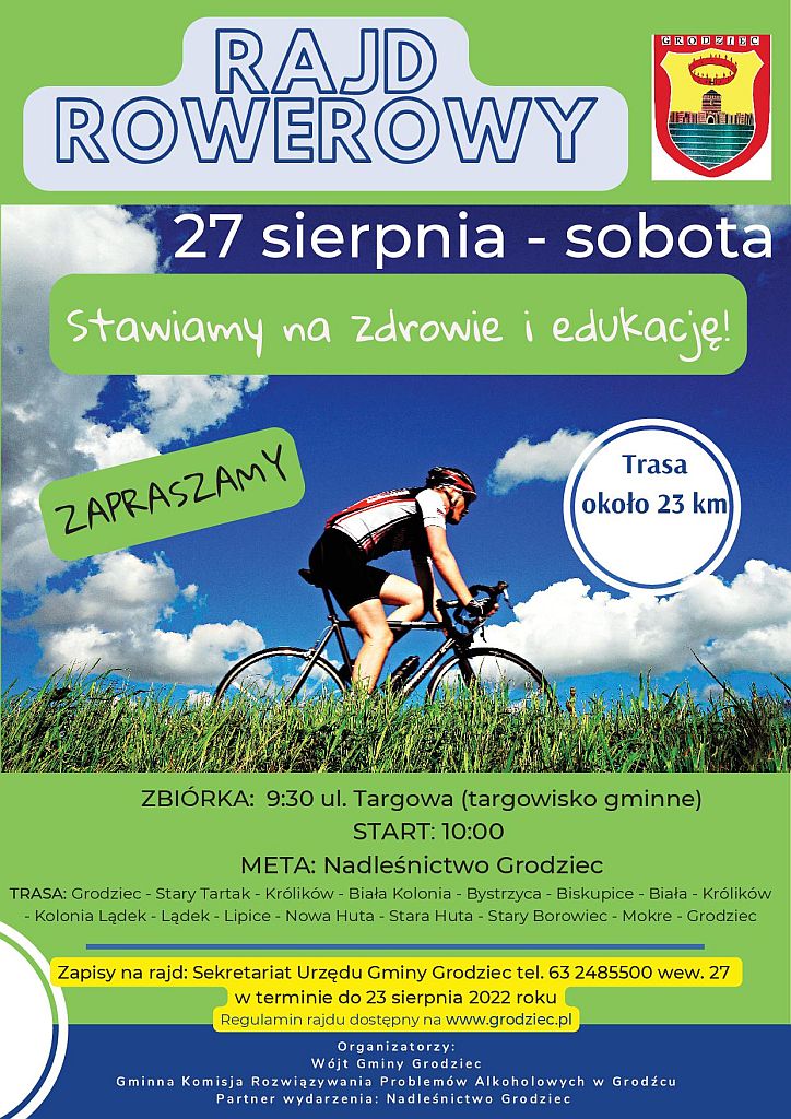 Rajd rowerowy  - 27.08.2022 r. - plakat