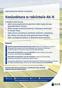 Badanie "Koniunktura w rolnictwie AK-R" - plakat