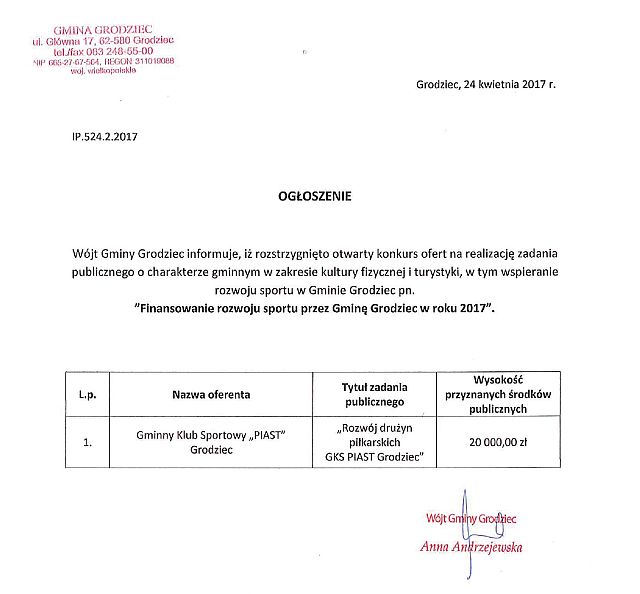 OGŁOSZENIE