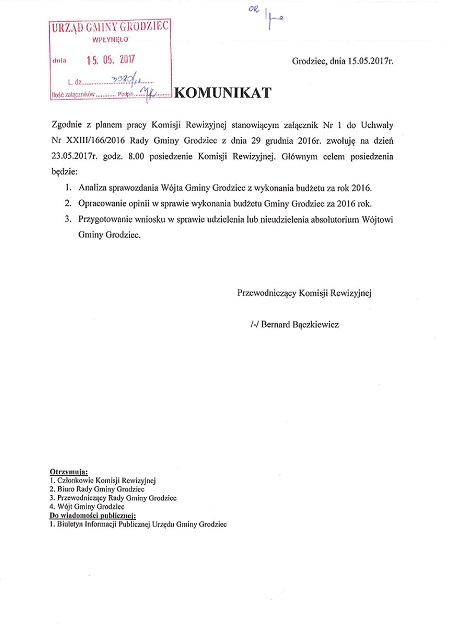 Komunikat Komisji Rewizyjnej maly