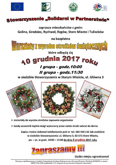 Plakat Warsztaty stroiki swiateczne maly