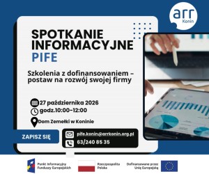 Bezpłatne spotkanie informacyjne „Szkolenia z dofinansowaniem – postaw na rozwój swojej firmy” - plakat